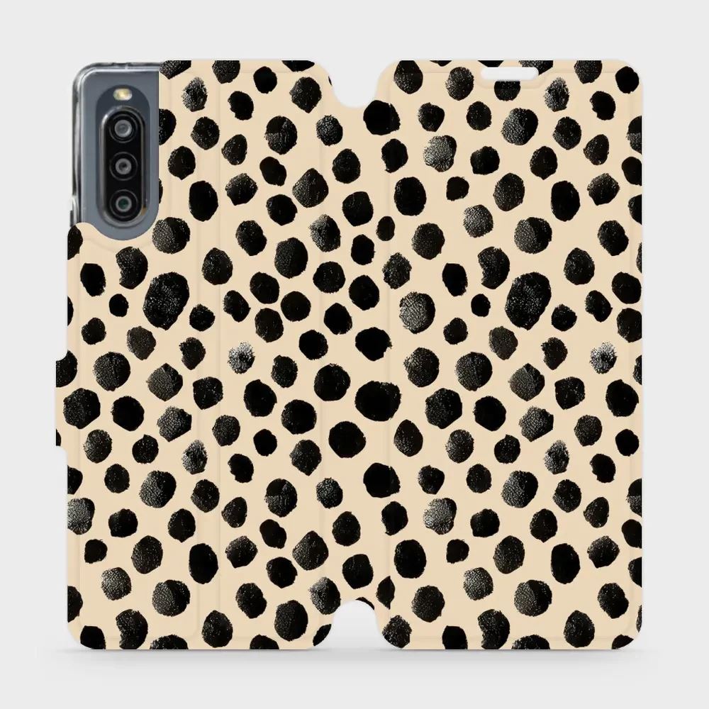 Flipové pouzdro Mobiwear - Sony Xperia 10 IV - VA50S Černé puntíky