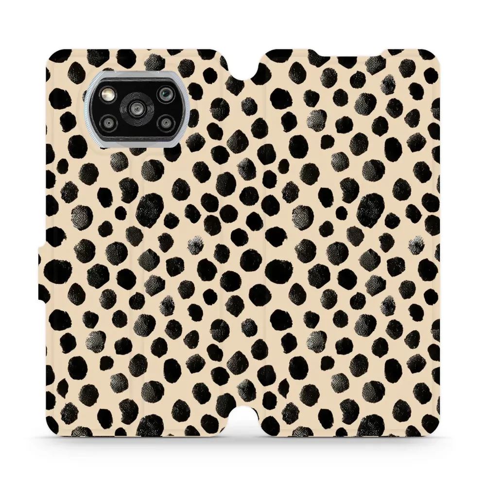Flipové pouzdro Mobiwear - Xiaomi Poco X3 NFC / Xiaomi Poco X3 Pro - VA50S Černé puntíky
