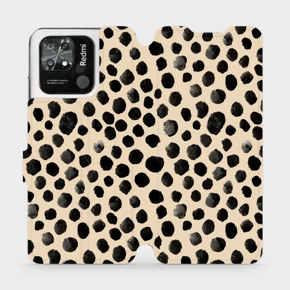 Flipové pouzdro Mobiwear - Xiaomi Redmi 10C - VA50S Černé puntíky