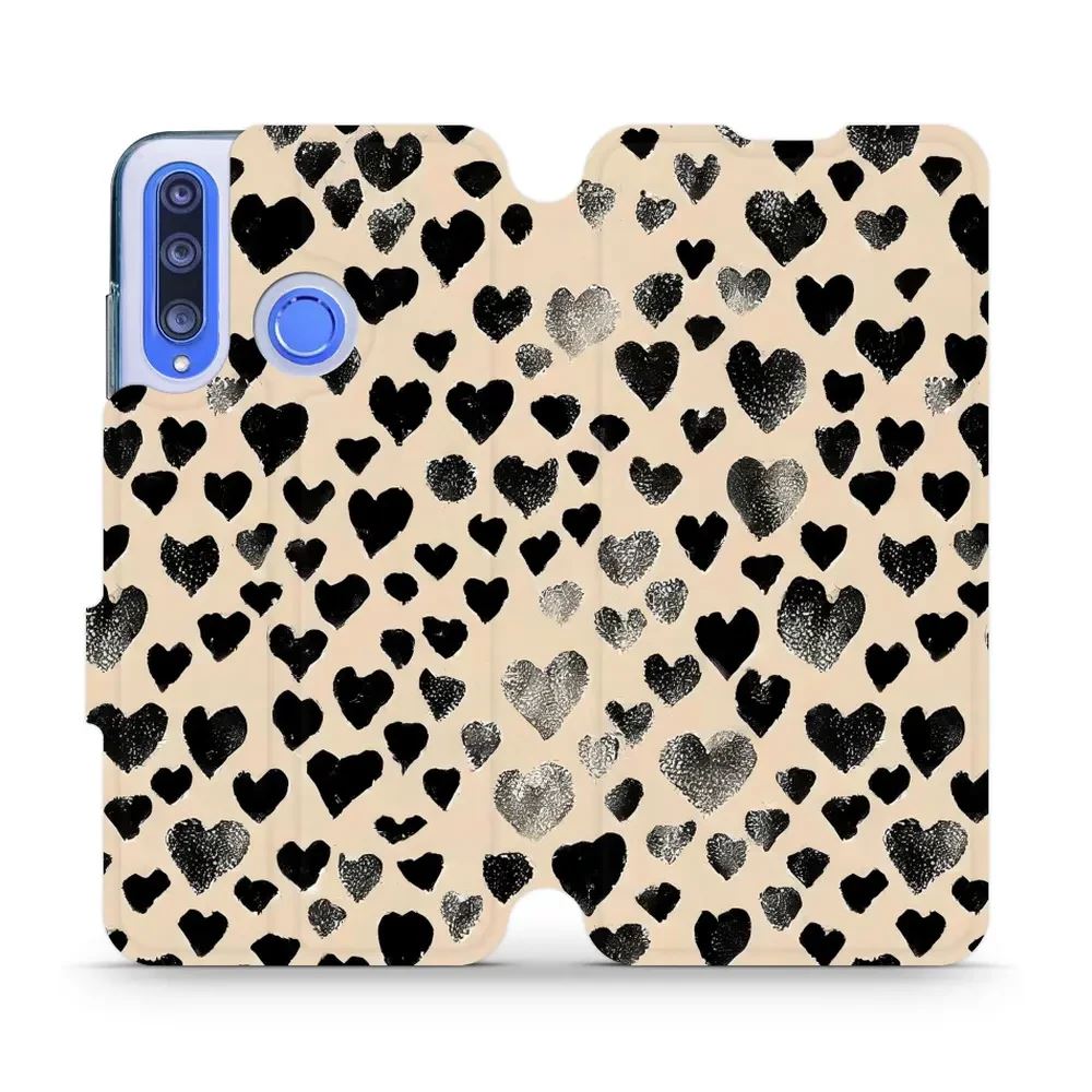 Flipové pouzdro Mobiwear - Honor 20 Lite - VA51S Černá srdíčka