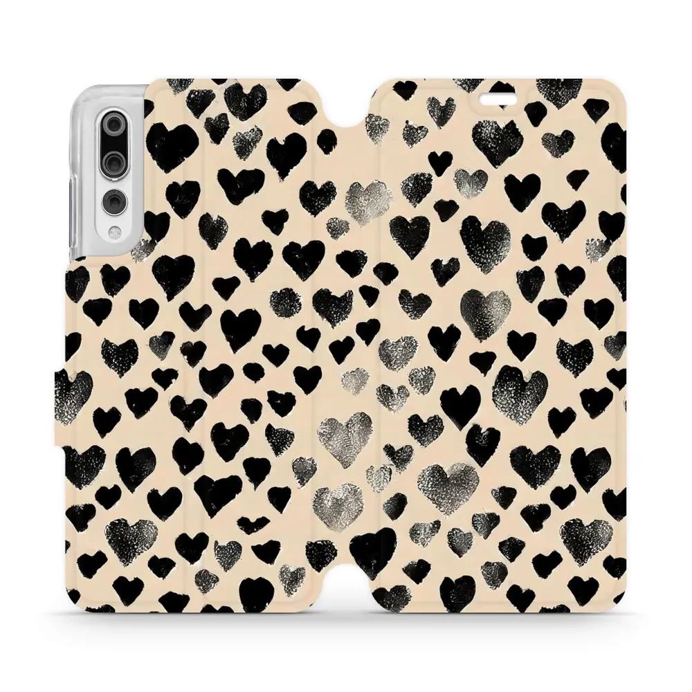 Flipové pouzdro Mobiwear - Huawei P20 Pro - VA51S Černá srdíčka