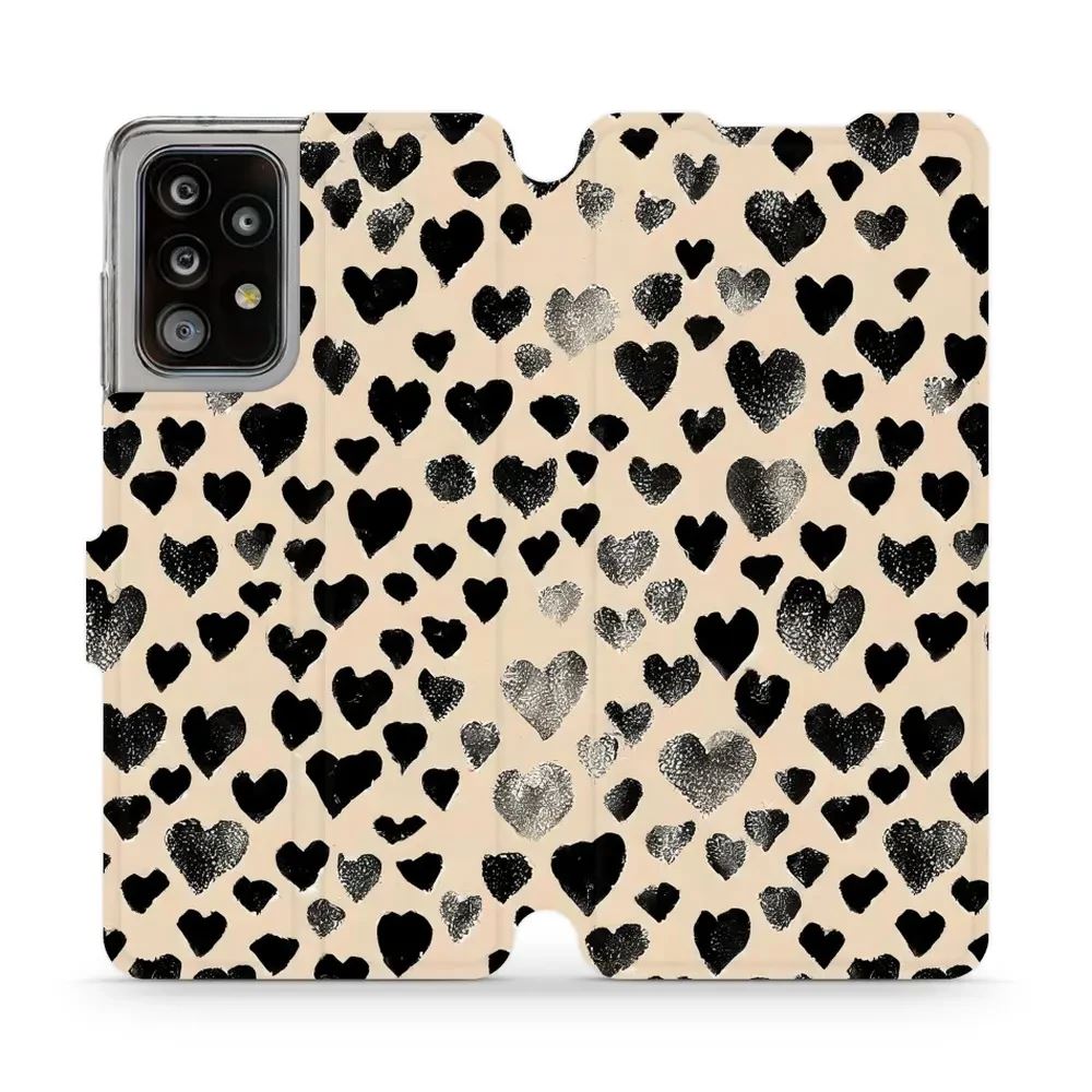 Flipové pouzdro Mobiwear - Samsung Galaxy A52 / A52S 5G - VA51S Černá srdíčka