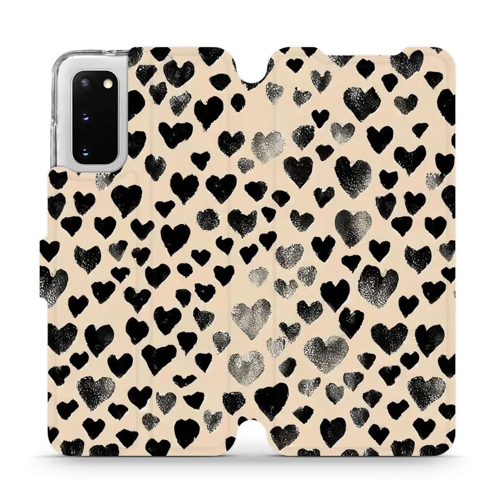 Flipové pouzdro Mobiwear - Samsung Galaxy S20 - VA51S Černá srdíčka