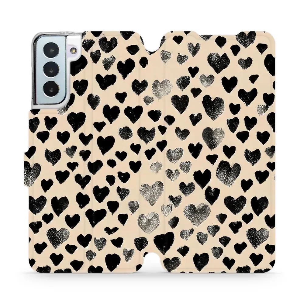 Flipové pouzdro Mobiwear - Samsung Galaxy S21 Plus - VA51S Černá srdíčka