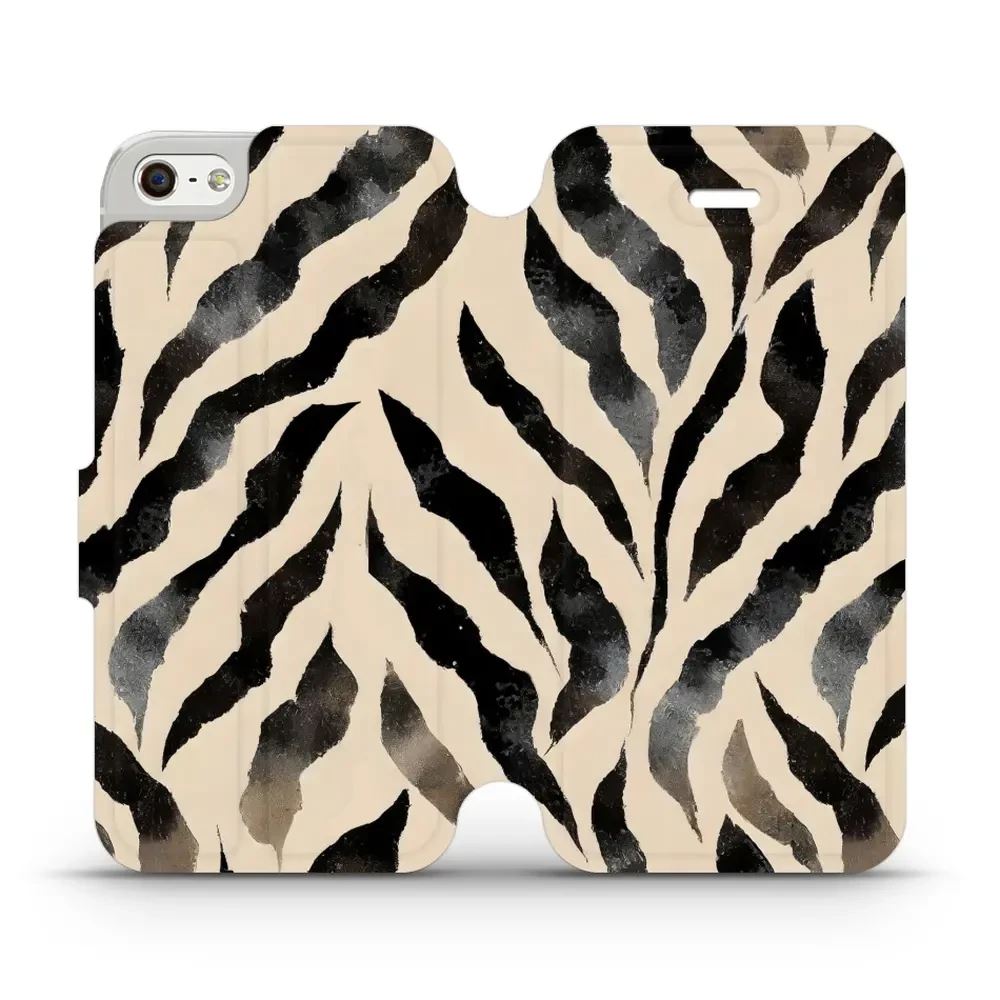 Flipové pouzdro Mobiwear - Apple iPhone 5 / 5S / SE - VA53S Zebří