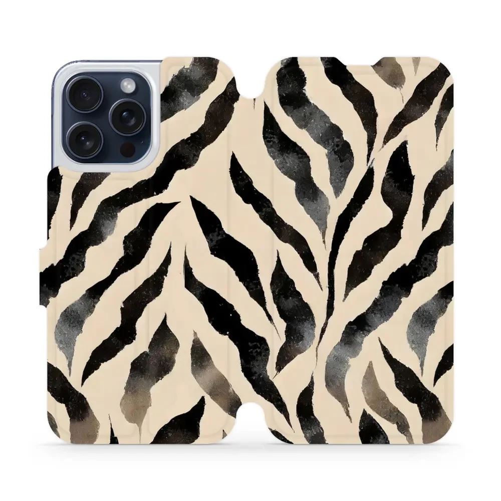 Flipové pouzdro Mobiwear - Apple iPhone 15 Pro Max - VA53S Zebří