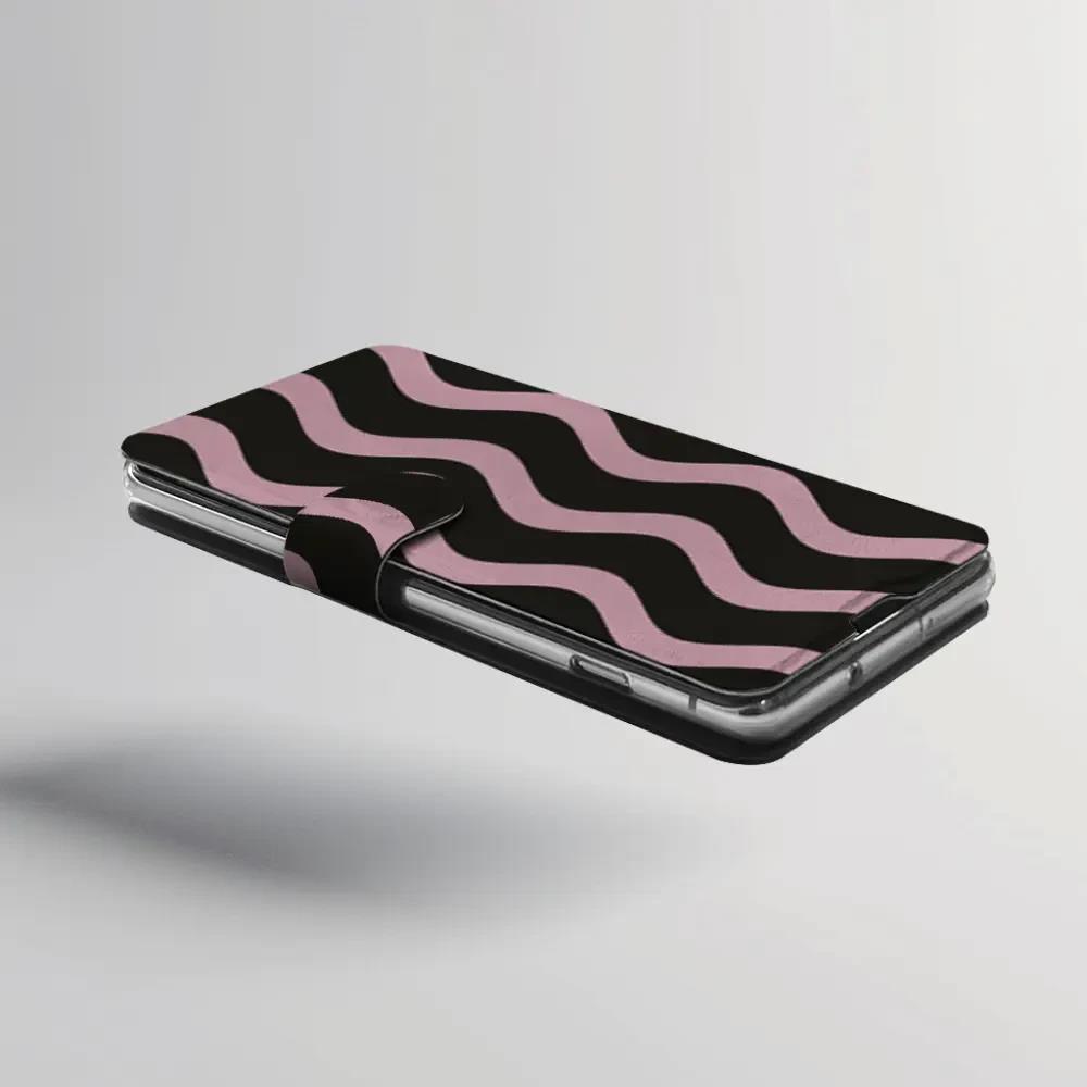 Knížkové flip pouzdro Mobiwear - Apple iPhone 13 Pro - VA54S Fialové vlnky - VÝPRODEJ