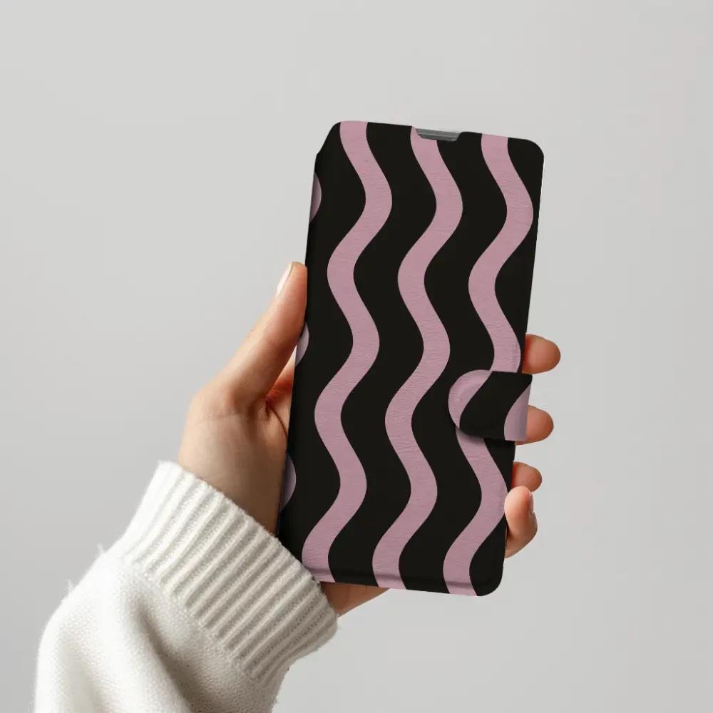 Knížkové flip pouzdro Mobiwear - Apple iPhone 13 Pro - VA54S Fialové vlnky - VÝPRODEJ