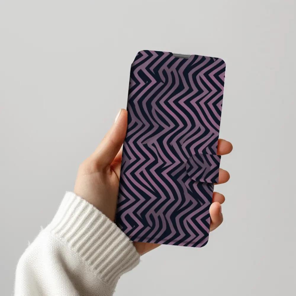 Flip pouzdro na mobil Honor 600 Lite - Mobiwear VA55S, fialové klikyháky