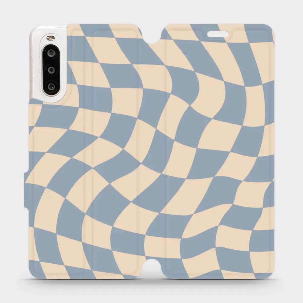 Flipové pouzdro Mobiwear - Sony Xperia 10 II - VA59S Modrá a béžová šachovnice
