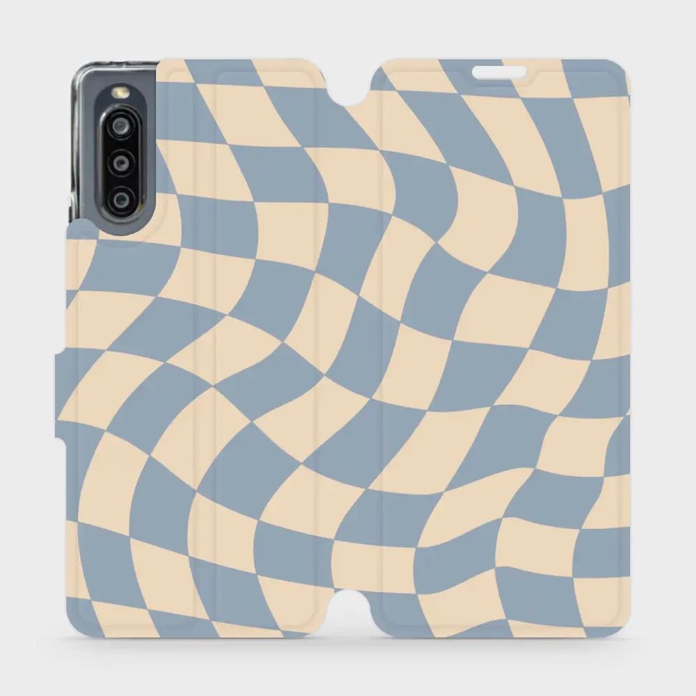 Flipové pouzdro Mobiwear - Sony Xperia 10 IV - VA59S Modrá a béžová šachovnice