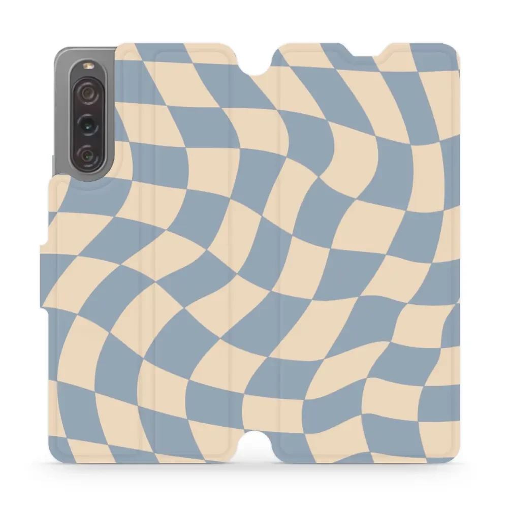Flipové pouzdro Mobiwear - Sony Xperia 10 V - VA59S Modrá a béžová šachovnice