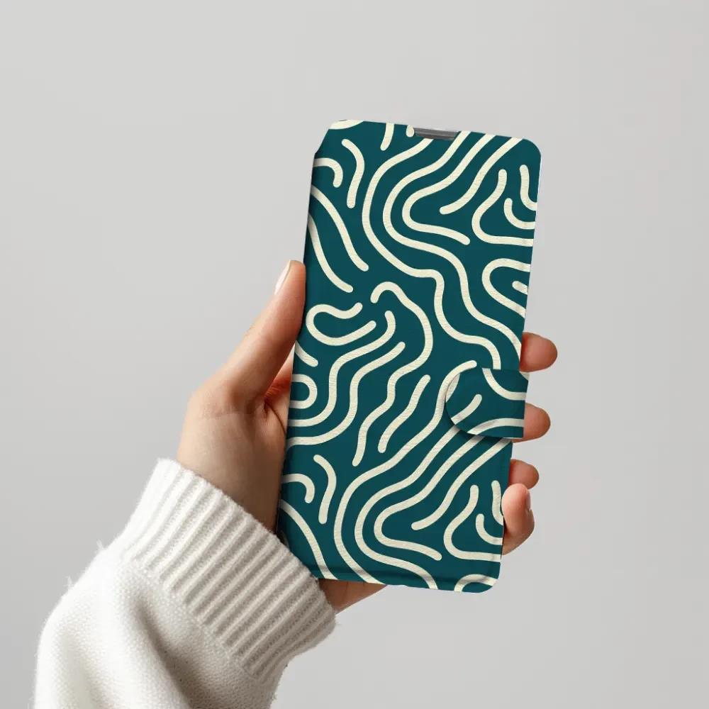 Flipové pouzdro Mobiwear - Honor Magic5 Lite 5G - VA61S Béžové linky - VÝPRODEJ