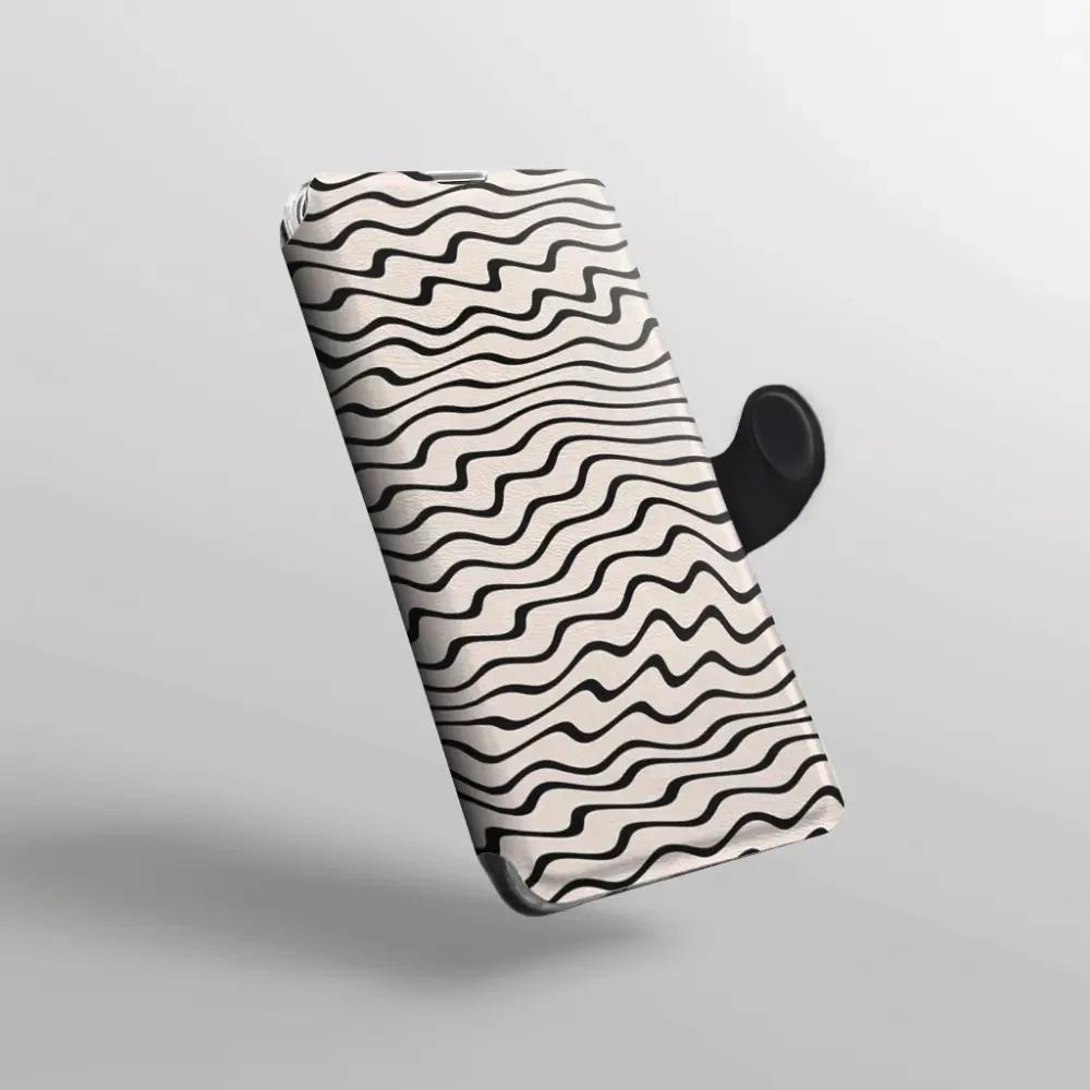 Knížkové flip pouzdro Mobiwear - Samsung Galaxy A32 5G - VA62S Vlnky na béžové - VÝPRODEJ