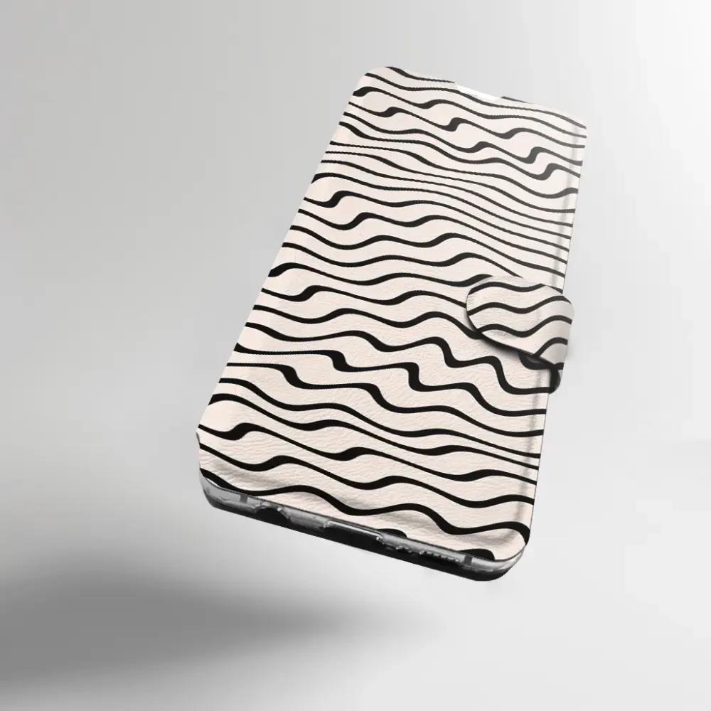 Knížkové flip pouzdro Mobiwear - Samsung Galaxy A32 5G - VA62S Vlnky na béžové - VÝPRODEJ