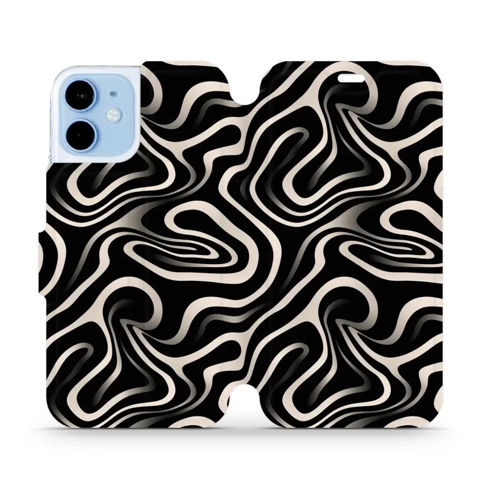 Flipové pouzdro Mobiwear - Apple iPhone 12 Mini - VA63S Vlnky a linky