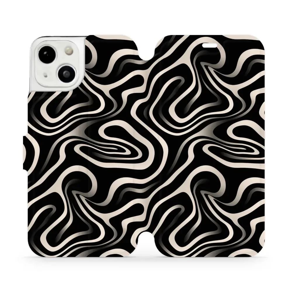 Flipové pouzdro Mobiwear - Apple iPhone 13 - VA63S Vlnky a linky