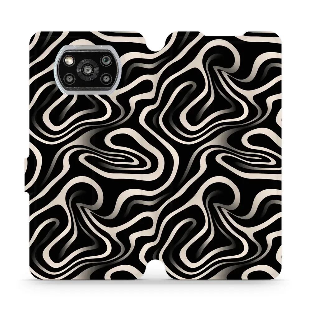 Flipové pouzdro Mobiwear - Xiaomi Poco X3 NFC / Xiaomi Poco X3 Pro - VA63S Vlnky a linky