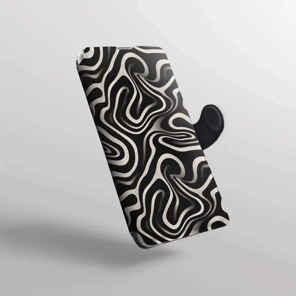 Flipové pouzdro Mobiwear - Samsung Galaxy A70 - VA63S Vlnky a linky