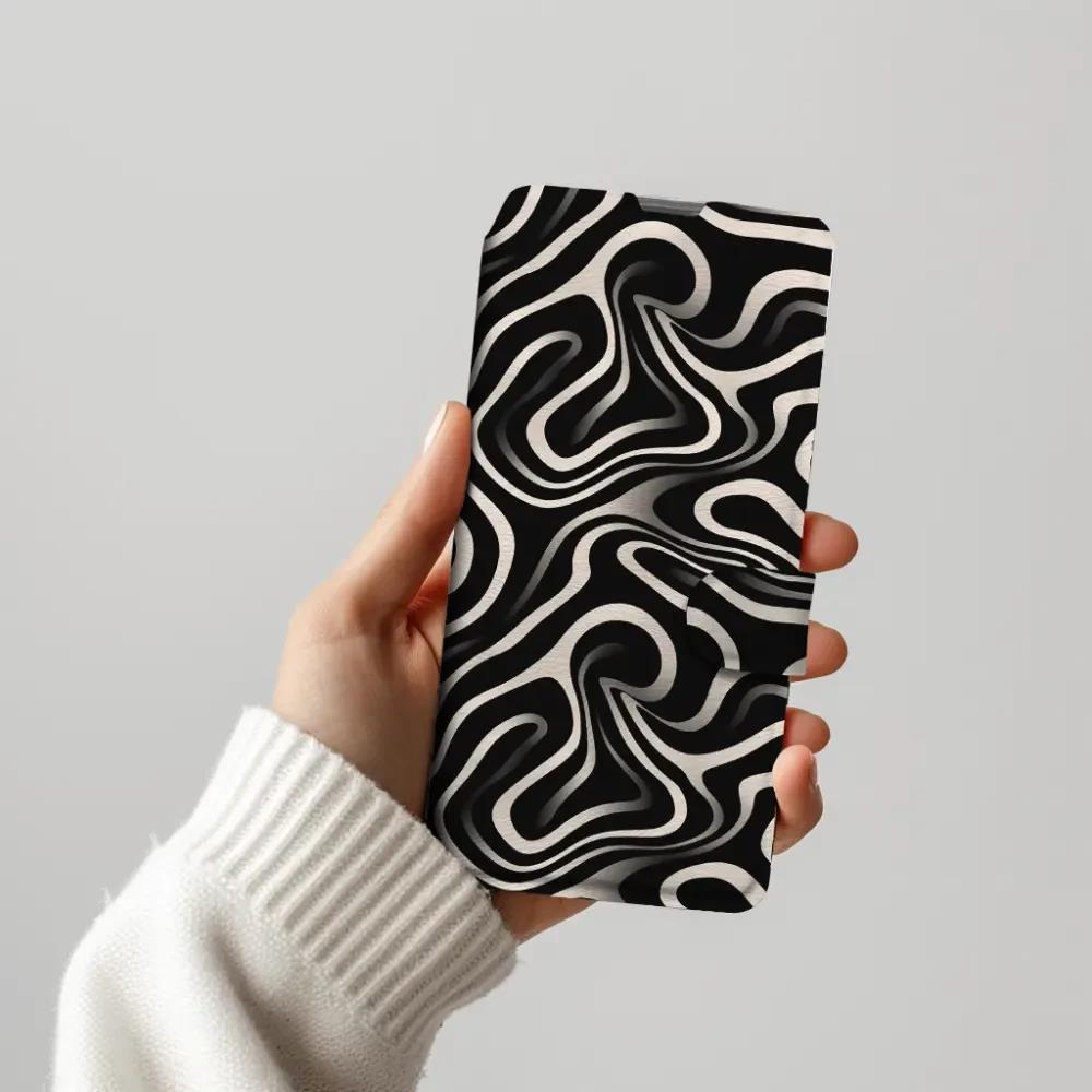 Flipové pouzdro Mobiwear - Samsung Galaxy A70 - VA63S Vlnky a linky