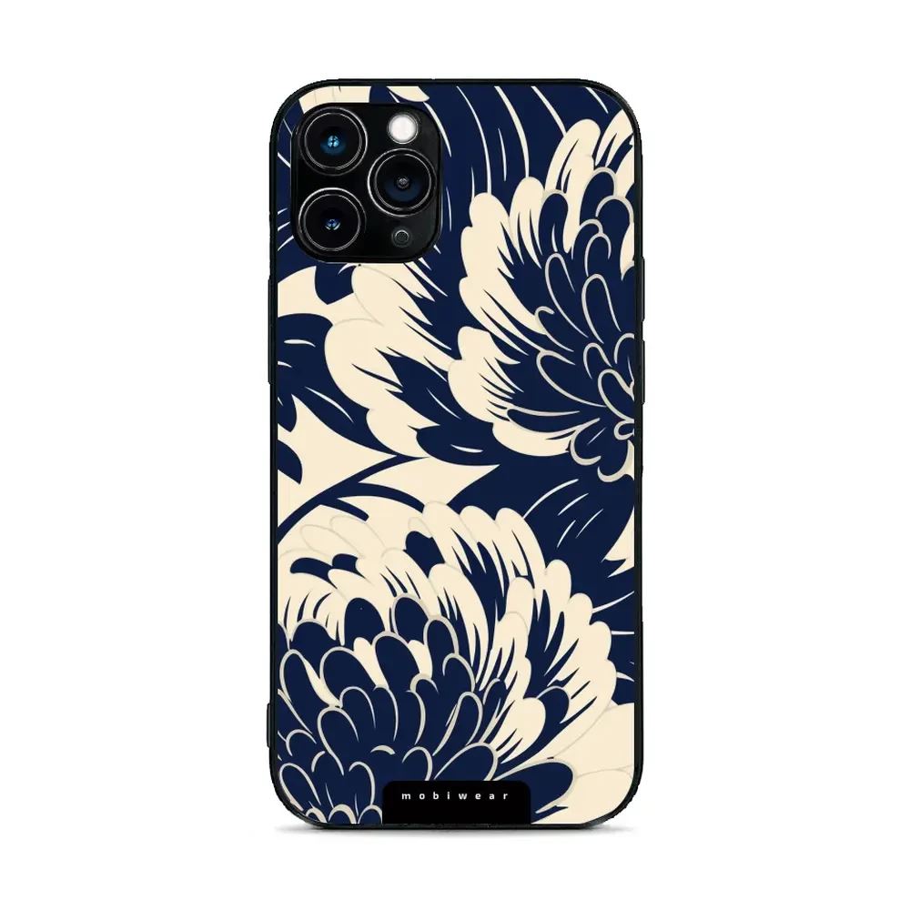 Lesklý kryt Mobiwear Glossy - Apple iPhone 11 Pro - GA40G Modré a béžové květy