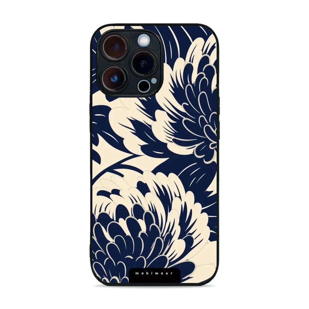 Lesklý kryt Mobiwear Glossy - Apple iPhone 13 Pro - GA40G Modré a béžové květy