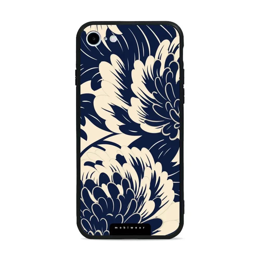 Lesklý kryt Mobiwear Glossy - Apple iPhone 7 / 8 / SE 2020 / SE 2022 - GA40G Modré a béžové květy