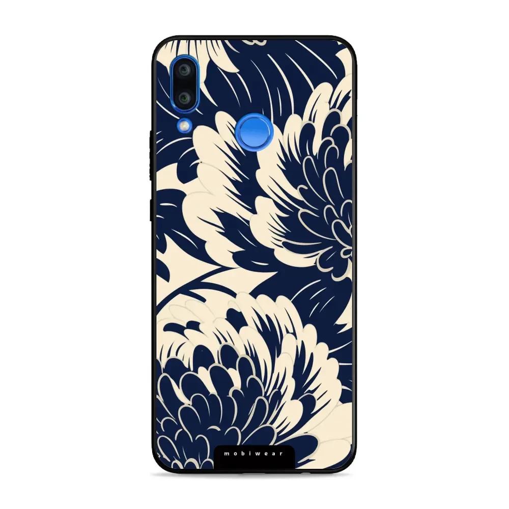 Lesklý kryt Mobiwear Glossy - Huawei Nova 3 - GA40G Modré a béžové květy