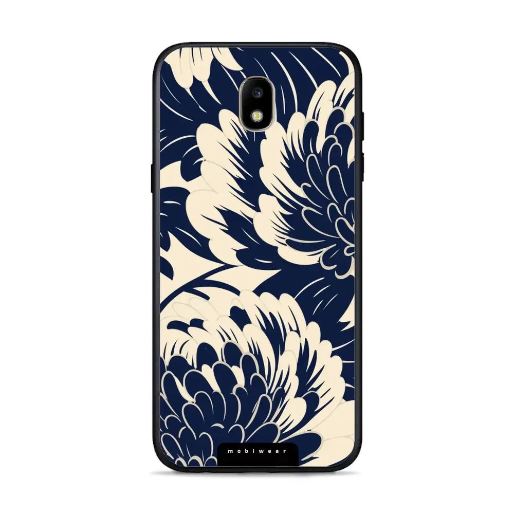 Lesklý kryt Mobiwear Glossy - Samsung Galaxy J3 2017 - GA40G Modré a béžové květy