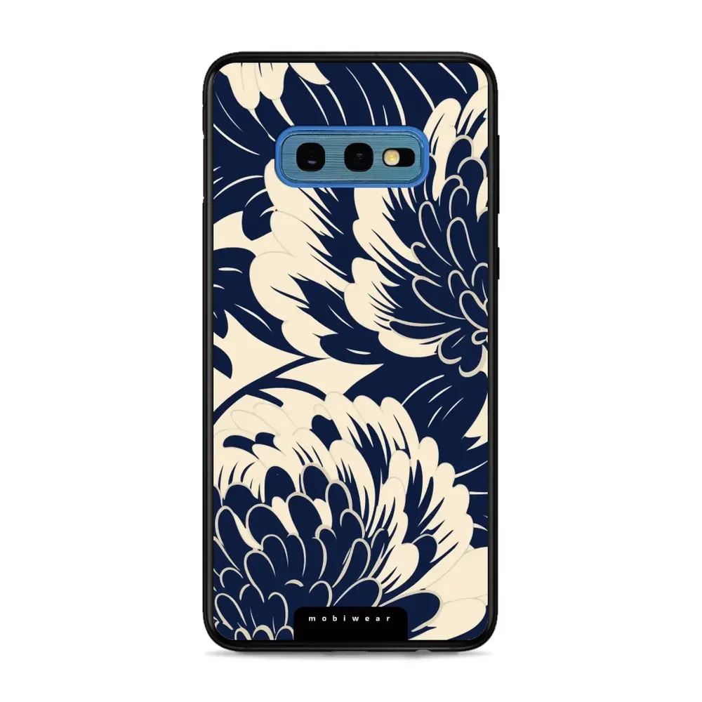Lesklý kryt Mobiwear Glossy - Samsung Galaxy S10e - GA40G Modré a béžové květy