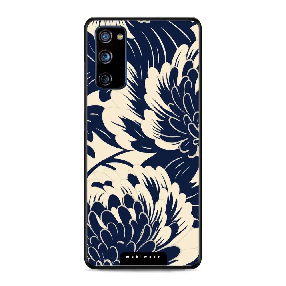 Lesklý kryt Mobiwear Glossy - Samsung Galaxy S20 FE - GA40G Modré a béžové květy