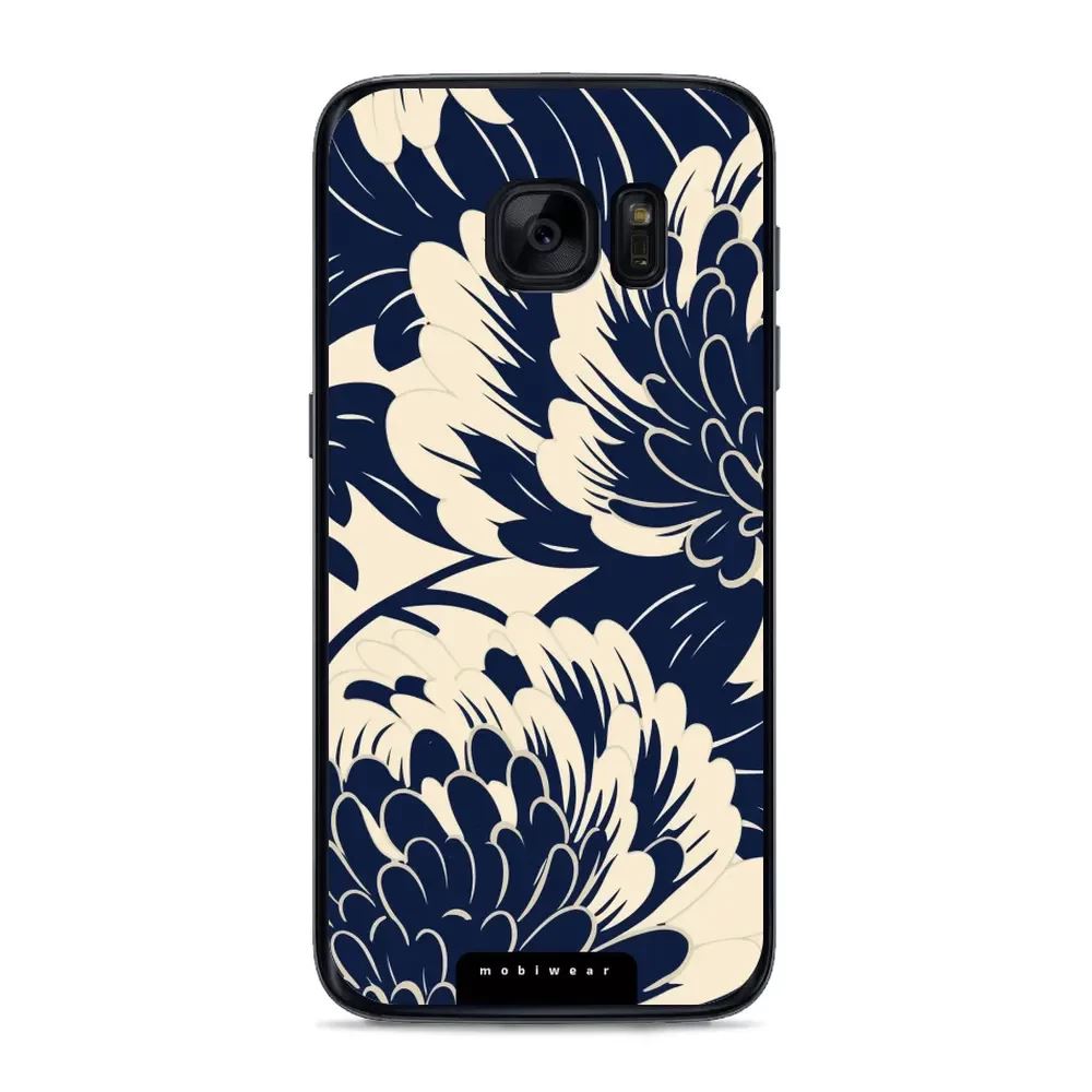 Lesklý kryt Mobiwear Glossy - Samsung Galaxy S7 - GA40G Modré a béžové květy