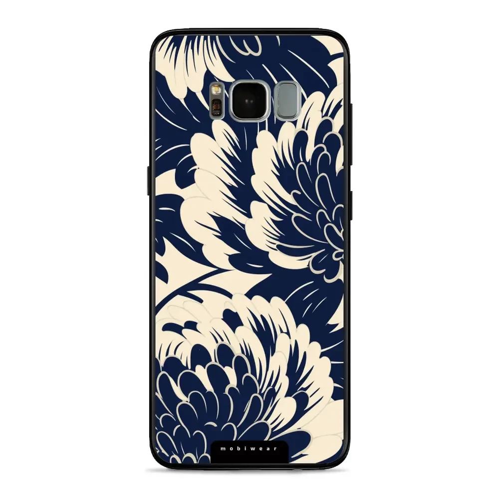 Lesklý kryt Mobiwear Glossy - Samsung Galaxy S8 - GA40G Modré a béžové květy