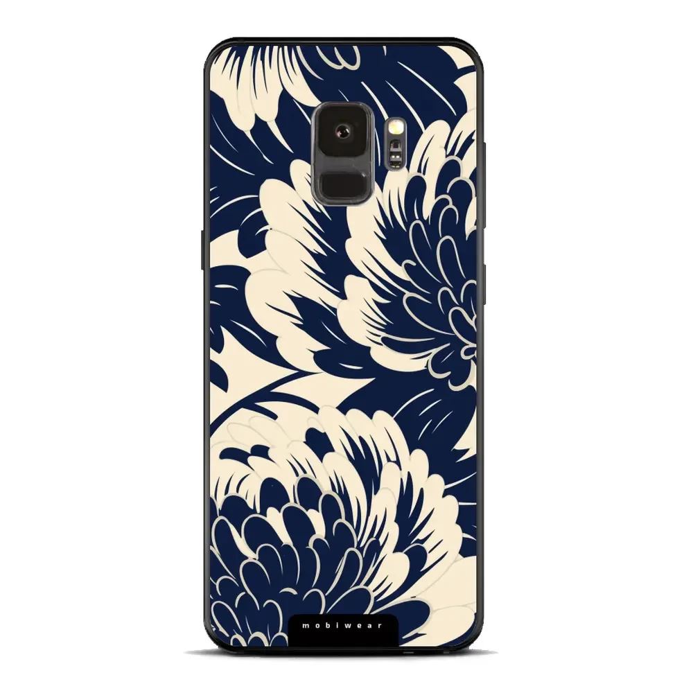 Lesklý kryt Mobiwear Glossy - Samsung Galaxy S9 - GA40G Modré a béžové květy