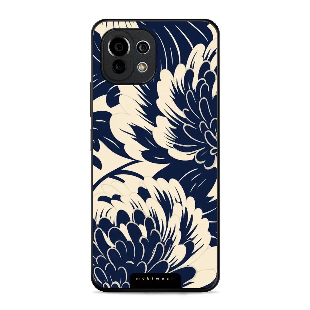 Lesklý kryt Mobiwear Glossy - Xiaomi 11 Lite 5G NE / Xiaomi Mi 11 Lite - GA40G Modré a béžové květy