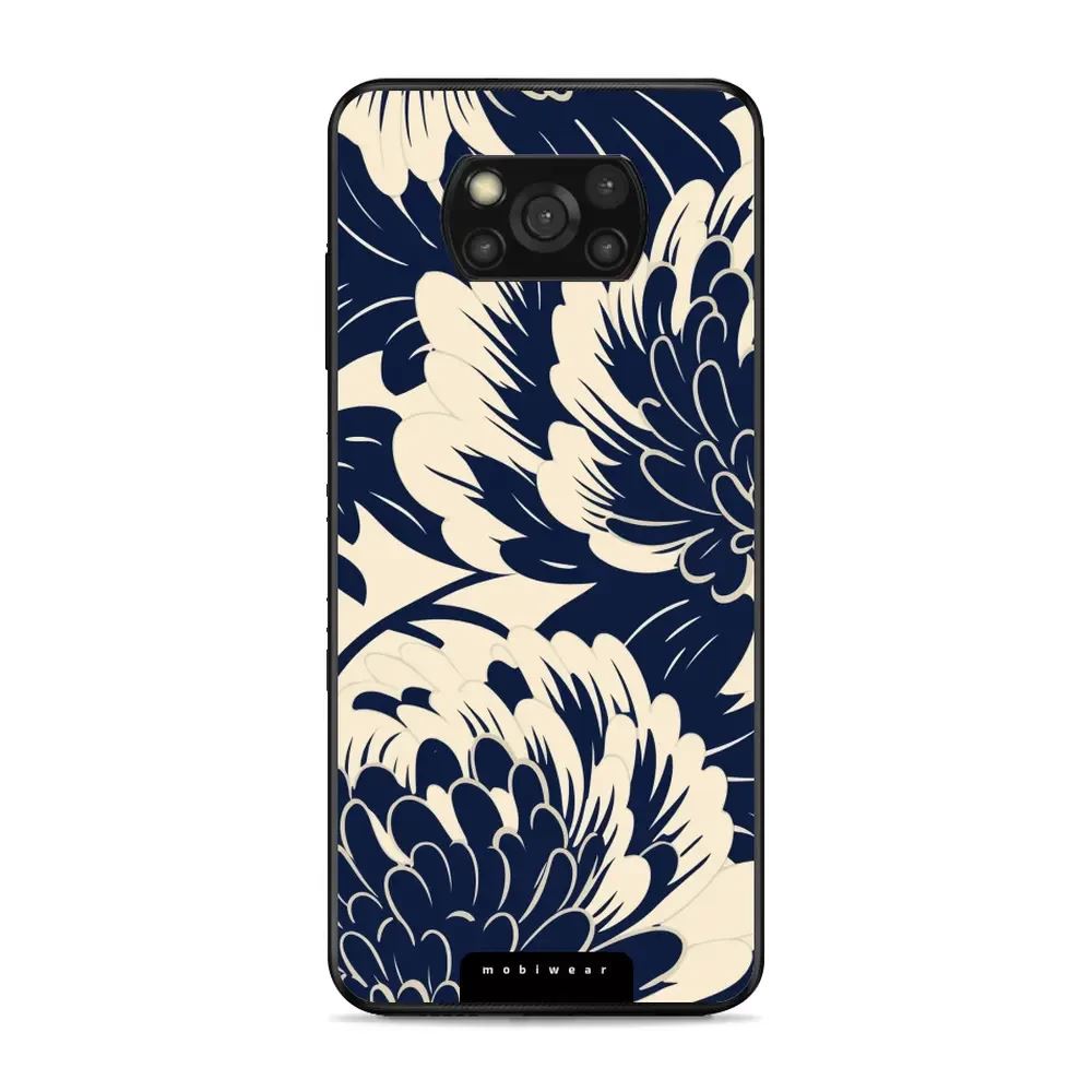 Lesklý kryt Mobiwear Glossy - Xiaomi Poco X3 NFC / Xiaomi Poco X3 Pro - GA40G Modré a béžové květy