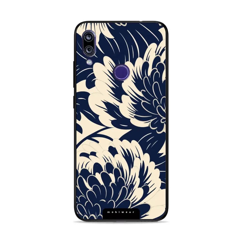 Lesklý kryt Mobiwear Glossy - Xiaomi Redmi 7 - GA40G Modré a béžové květy