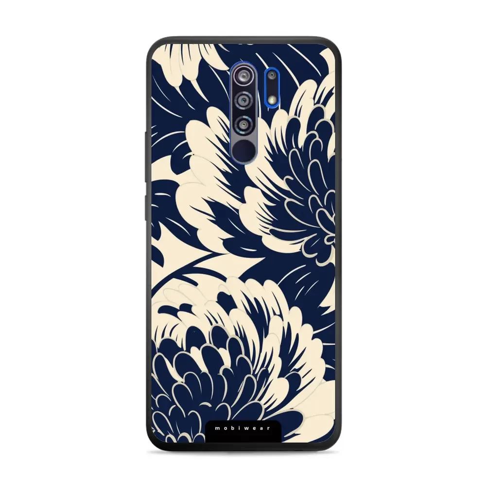 Lesklý kryt Mobiwear Glossy - Xiaomi Redmi 9 - GA40G Modré a béžové květy