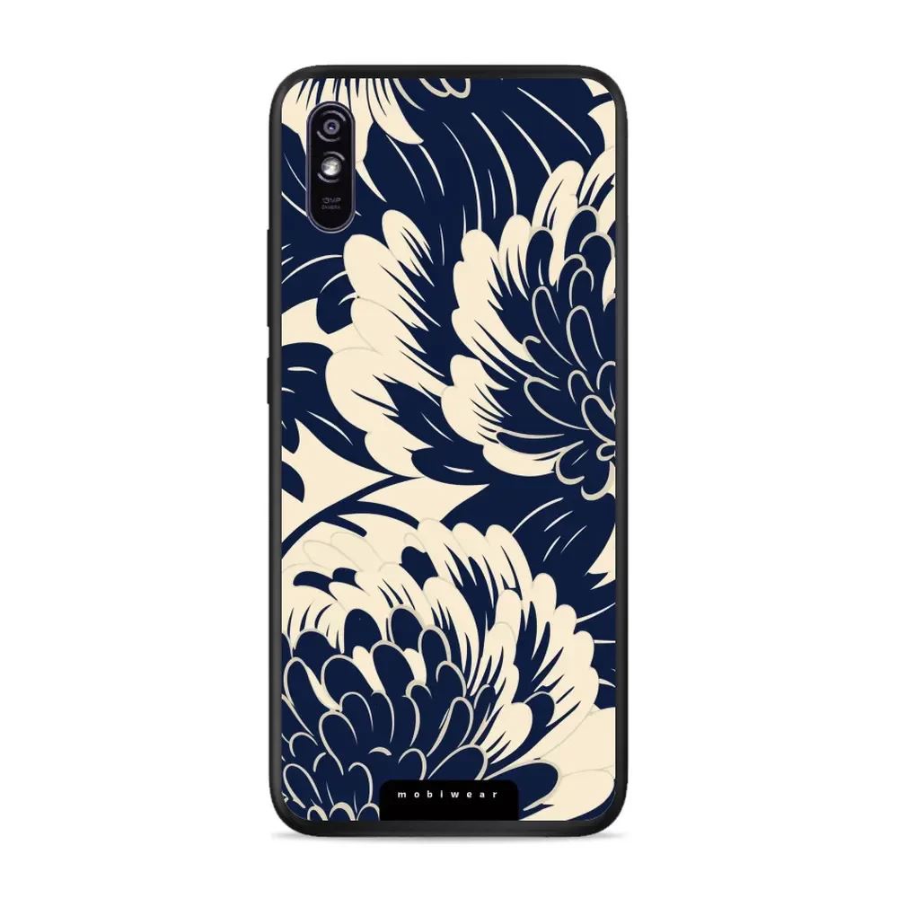 Lesklý kryt Mobiwear Glossy - Xiaomi Redmi 9A / 9AT - GA40G Modré a béžové květy