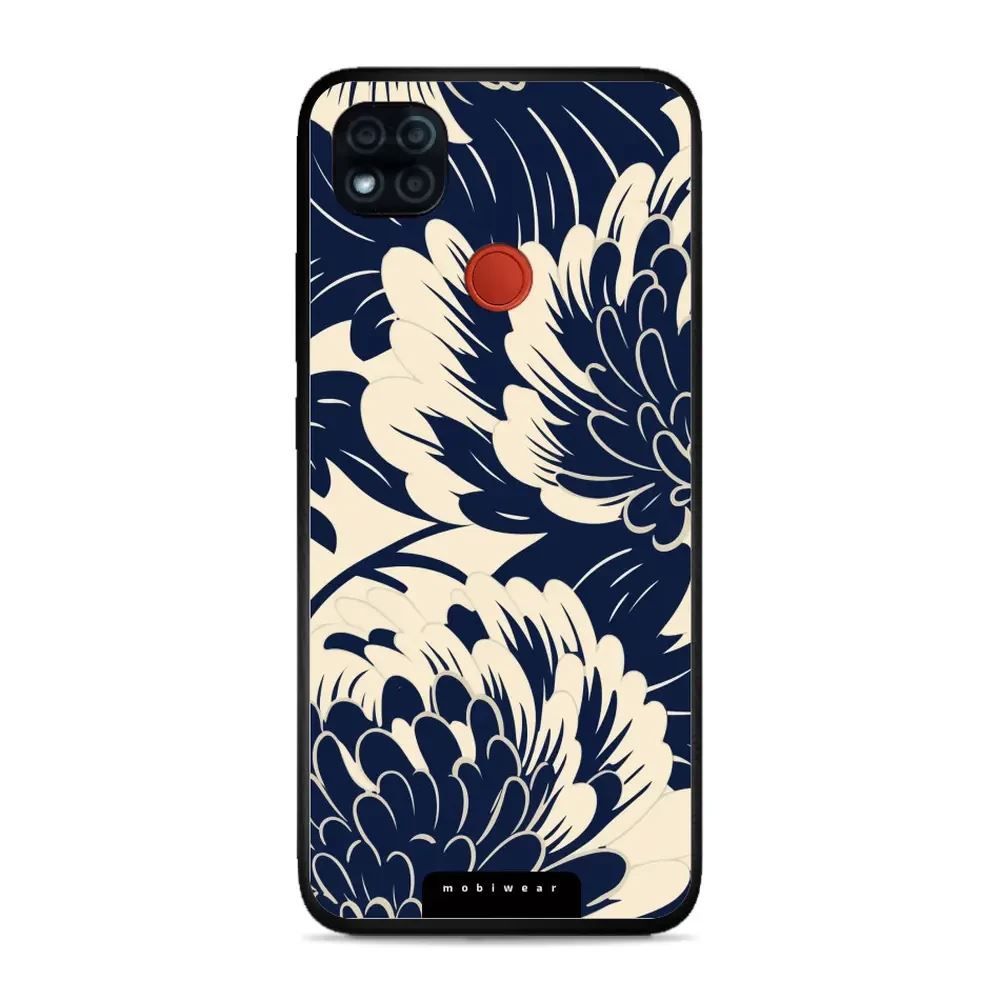 Lesklý kryt Mobiwear Glossy - Xiaomi Redmi 9C - GA40G Modré a béžové květy