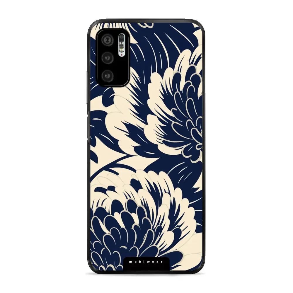 Lesklý kryt Mobiwear Glossy - Xiaomi Redmi Note 10 5G - GA40G Modré a béžové květy