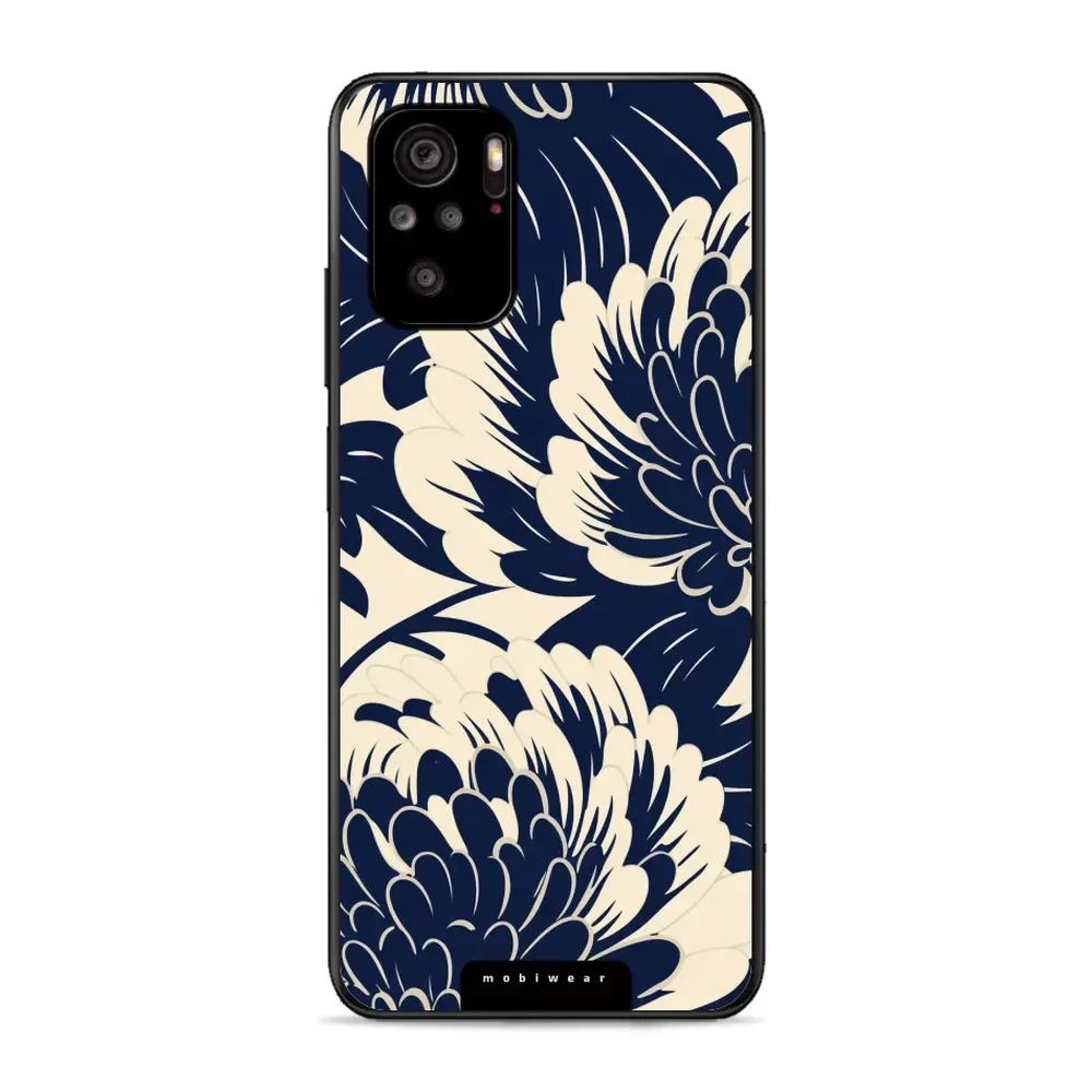 Lesklý kryt Mobiwear Glossy - Xiaomi Redmi Note 10 / 10S - GA40G Modré a béžové květy