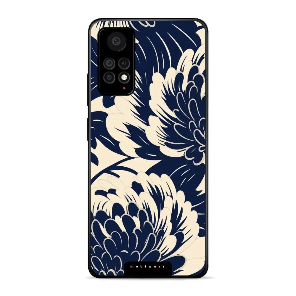 Lesklý kryt Mobiwear Glossy - Xiaomi Redmi Note 11 Pro 5G - GA40G Modré a béžové květy