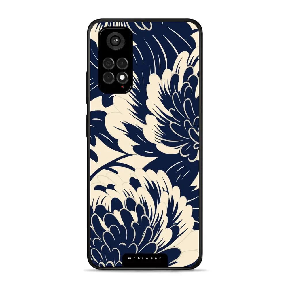 Lesklý kryt Mobiwear Glossy - Xiaomi Redmi Note 11 / 11S - GA40G Modré a béžové květy