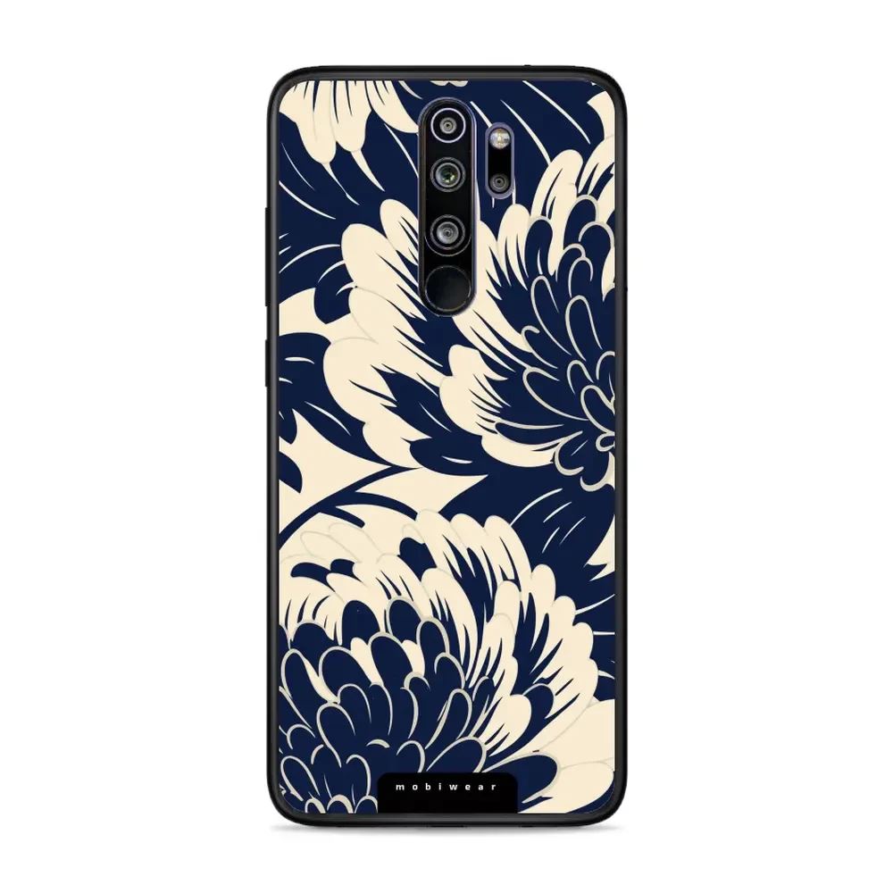 Lesklý kryt Mobiwear Glossy - Xiaomi Redmi Note 8 Pro - GA40G Modré a béžové květy
