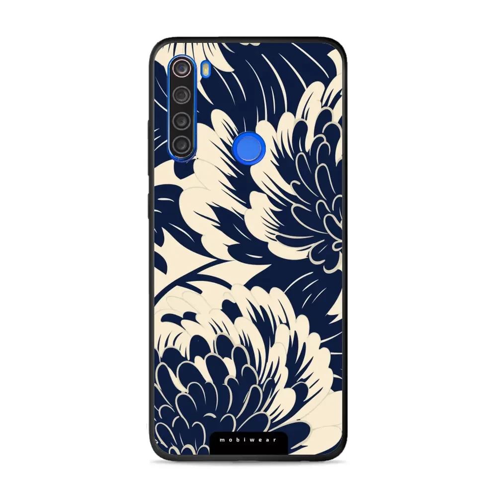Lesklý kryt Mobiwear Glossy - Xiaomi Redmi Note 8T - GA40G Modré a béžové květy