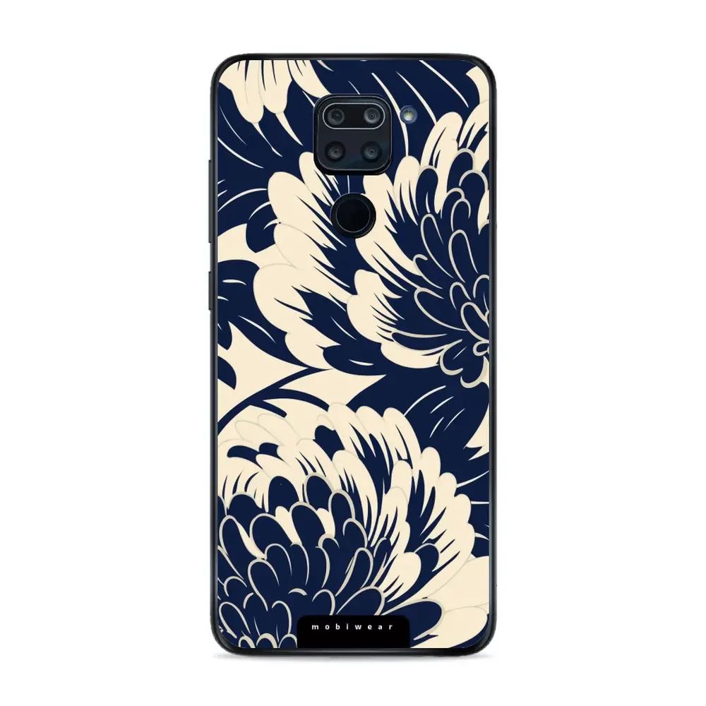 Lesklý kryt Mobiwear Glossy - Xiaomi Redmi Note 9 - GA40G Modré a béžové květy