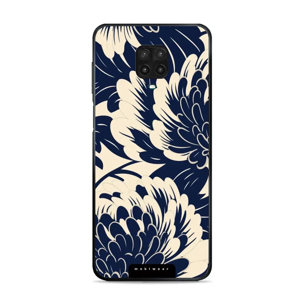 Lesklý kryt Mobiwear Glossy - Xiaomi Redmi Note 9 Pro / Note 9S - GA40G Modré a béžové květy