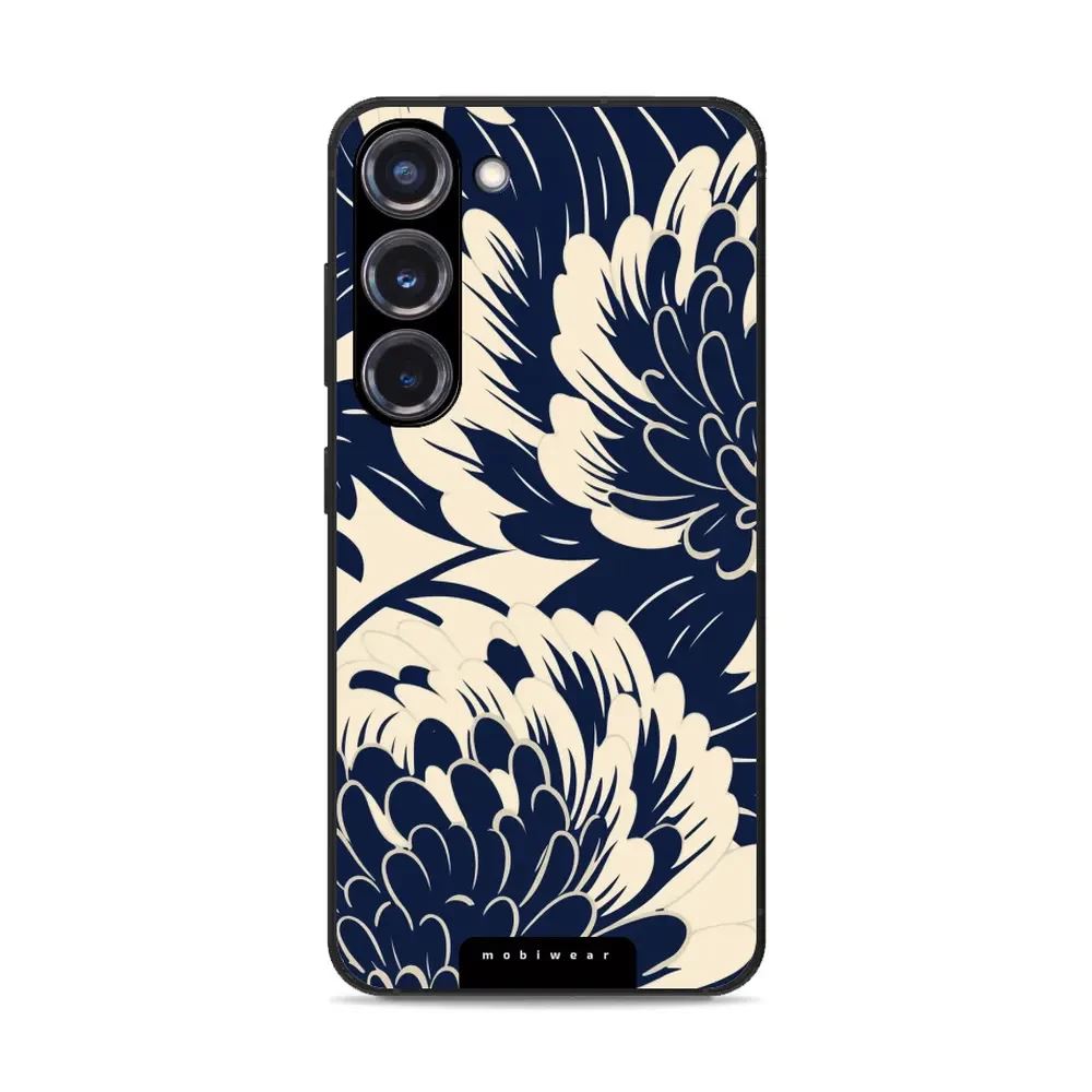 Lesklý kryt Mobiwear Glossy - Samsung Galaxy S23 Plus - GA40G Modré a béžové květy