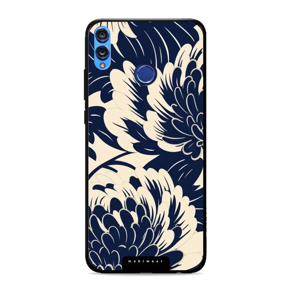 Lesklý kryt Mobiwear Glossy - Honor 8X - GA40G Modré a béžové květy